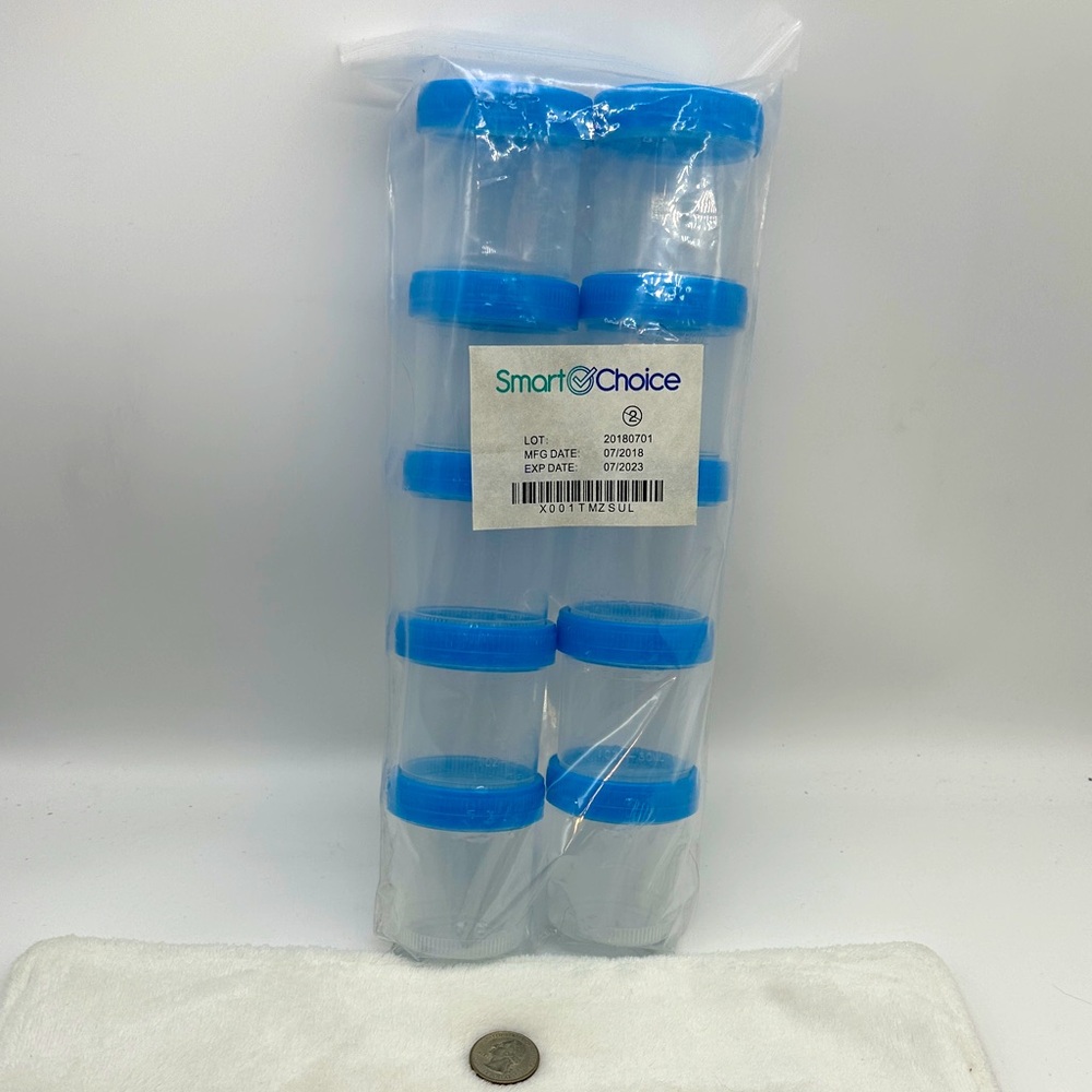 Smart Choice Liquid/Fluid Collection 10 Pack Containers Capacity 3oz. Each